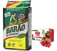Yerba Mate Tea Set Barao Chimarrao: De Cotegipe Nativa 1 kg + Tostado Red Fruits 25 tea bags