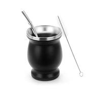Yerba Tea Cup Set, 304 Stainless Steel Insulated Yerba Mate Gourd, Drinking Straw with Cleaning Brush for Tea Enthusiasts Daily Use