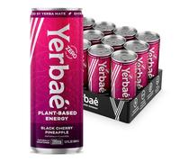 Yerbaé Energy Beverage, Black Cherry Pineapple, 120mg Caffeine. No Sugar/Calories/Carbs, Energized by Yerba Mate, Plant-Based, Healthy Alternative to Sugary Drinks, Pack of 12, 12oz cans