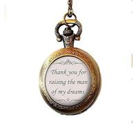 YERCBX Wedding Gift Jewelry Mother of The Groom Pocket Watch Necklace Bride Jewelry Jewelry Gift for Mothers Art Picture Jewelry