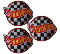 Yerchic Hot Embroidery Wheels Patch Iron On Sew On Patches for Jacket Shirts Jeans Backpack Sewing Decorating DIY Craft 3IN(3 pcs)