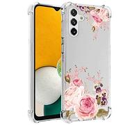 Yerebel Case for Galaxy A13 5G Case, Samsung A13 5G Cute Case, Clear Flexible Bumper TPU Soft Rubber Silicone Cover Phone Case for Samsung Galaxy A13 5G (roseflower)