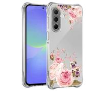 Yerebel Case for Galaxy A37 Case, for SamsungA37 SM-A376B Cute Cover, Clear Flexible Bumper TPU Soft Rubber Silicone Cover Phone Cases for Samsung Galaxy A37 Roseflower