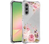 Yerebel Case for Galaxy A57 Case, for Samsung A 57 SM-A576B Cute Cover, Clear Flexible Bumper TPU Soft Rubber Silicone Cover Phone Cases for Samsung Galaxy A57 Roseflower