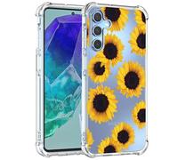 Yerebel Case for Galaxy M55 Case/Samsung M55 5G/Galaxy C55 5G/Galaxy F55 5G SM-M556B Cute Case, Clear Flexible Bumper TPU Soft Rubber Silicone Cover Phone Case for Samsung Galaxy M55 Sunflower