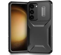 Yerebel Case for Galaxy S23 Case, Samsung S23 SM-S911U Case with Slide Camera Cover, Military Grade Non-Slip Heavy Duty Rugged Shockproof Protective Phone Cover for Samsung Galaxy S23 Black