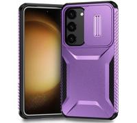 Yerebel Case for Galaxy S23 Case, Samsung S23 SM-S911U Case with Slide Camera Cover, Military Grade Non-Slip Heavy Duty Rugged Shockproof Protective Phone Cover for Samsung Galaxy S23 Purple