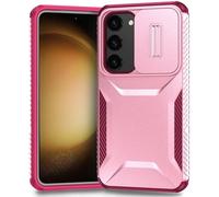 Yerebel Case for Galaxy S23 Case, Samsung S23 SM-S911U Case with Slide Camera Cover, Military Grade Non-Slip Heavy Duty Rugged Shockproof Protective Phone Cover for Samsung Galaxy S23 Pink Wine