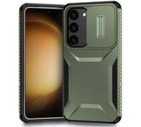 Yerebel Case for Galaxy S23 Case, Samsung S23 SM-S911U Case with Slide Camera Cover, Military Grade Non-Slip Heavy Duty Rugged Shockproof Protective Phone Cover for Samsung Galaxy S23 Green
