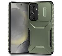 Yerebel Case for Galaxy S24 Case, Samsung S24 5G SM-S921U Case with Slide Camera Cover, Military Grade Non-Slip Heavy Duty Rugged Shockproof Protective Phone Cover for Samsung Galaxy S24 Green