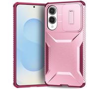 Yerebel Case for Galaxy S25 Edge Case, Samsung S25Edge SM-S937U1 Cases with Slide Camera Cover, Military Grade Non-Slip Shockproof Protective Phone Cover for Samsung Galaxy S25 Edge Pink Wine
