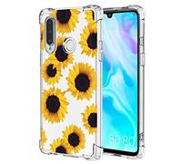 Yerebel Case for Huawei P30 Lite/Nova 4E MAR-LX3A Cute Case, Clear Flexible Bumper TPU Soft Rubber Silicone Cover Phone Case for Huawei P30 Lite (Sunflower)
