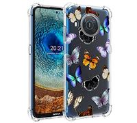 Yerebel Case for Nokia X10/X20, Clear Flexible Bumper TPU Soft Rubber Silicone Case with Butterfly Design, Shock-Absorbent, Non-Slip, Anti-Scratch