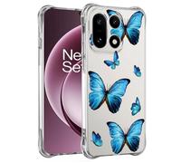 Yerebel Case for OnePlus 15 Case CPH2747 Cute Cover, Clear Flexible Bumper TPU Soft Rubber Silicone Cover Phone Cases for OnePlus 15 5G Blue Butterfly
