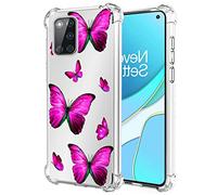 Yerebel Case for OnePlus 8T 5G KB2000 KB2005 Cute Case, Clear Flexible Bumper TPU Soft Rubber Silicone Cover Phone Case for OnePlus 8T 5G (rose butterfly)