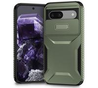 Yerebel Case for Pixel 8A Case, Google 8A GKV4X Case with Slide Camera Cover, Military Grade Non-Slip Heavy Duty Rugged Shockproof Protective Phone Cover for Google Pixel 8A Green