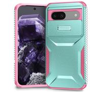 Yerebel Case for Pixel 8A Case, Google 8A GKV4X Case with Slide Camera Cover, Military Grade Non-Slip Heavy Duty Rugged Shockproof Protective Phone Cover for Google Pixel 8A PC Green