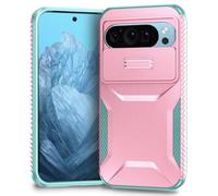 Yerebel Case for Pixel 9 Case, Pixel 9 Pro Case, Google 9 Case with Slide Camera Cover, Military Grade Non-Slip Heavy Duty Rugged Shockproof Protective Phone Cover for Google Pixel 9 PC Pink