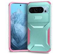 Yerebel Case for Pixel 9 Case, Pixel 9 Pro Case, Google 9 Case with Slide Camera Cover, Military Grade Non-Slip Heavy Duty Rugged Shockproof Protective Phone Cover for Google Pixel 9 PC Green