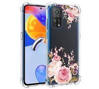 Yerebel Case for Redmi Note 11 Pro 4G/Redmi Note 11E Pro Cute Case, Clear Flexible Bumper TPU Soft Rubber Silicone Cover Phone Case for Xiaomi Redmi Note 11 Pro 5G (roseflower)