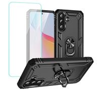 Yerebel for Galaxy A37 5G Case/for SamsungA37 SM-A376B Case with Tempered Glass Screen Protector, [Military Grade] [Metal Ring] [Magnetic Support] Heavy Duty Armor Cover for Samsung Galaxy A37 black