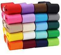 YERELO 1 inch Solid Color Ribbon Grosgrain Ribbon, 20 Colors*2 Yards Each Total 40 Yds Per Package, Assortment 20 Colors Ribbon Perfect for Bows, Crafts, Gifts Wrapping