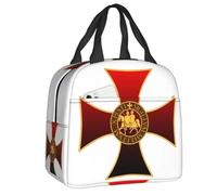 YERGFHJ Custom Knights Templar Seal Cross Insulated Lunch Bags Office Medieval Crusader Warrior Portable Thermal Cooler Bento Box
