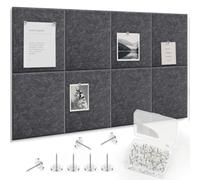 Yeria 8 Pack Dark Grey Large Cork Board with 50 Pushpins