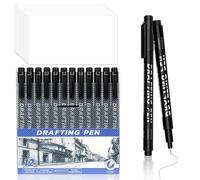 Yeria Black Drawing Pens, 12 Pack Black Fineliner Pens, Technical Drawing Pens Micro Liner Sketch Pens, Waterproof Art Pens for Sketching,Technical Drawing
