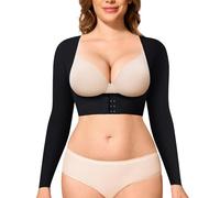 YERKOAD Arm Shapers for Women Flabby Arms Post Surgery Compression Sleeves Arm Faja Front Closure Shapewear Tops, Black, Medium