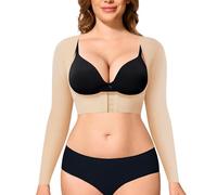 YERKOAD Arm Shapers for Women Flabby Arms Post Surgery Compression Sleeves Arm Faja Front Closure Shapewear Tops, Beige, S