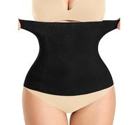 YERKOAD Waist Trainer for Women Corset Shapewear Tummy Control Faja Body Shaper Seamless Waist Cincher Postpartum Belly Band, Black, S