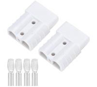 Yerleomit Anderson Plug 50A Battery Plug, Pack of 2 Anderson Plug Battery Connection 600 V Plug Battery Connection Quick Connect Battery Quick Connector for Car Motorhome Caravan White
