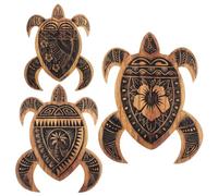 Yerliker 3 Sizes Wooden Hawaiian Sea Turtle Wall Decor Rustic Beach Coastal Turtle Wall Art Vintage Beach Ocean Hanging Decoration for Pool Home Lake House Bathroom Garden Outdoor Indoor (Dark Brown)
