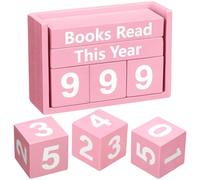 Yerliker Books Read This Year Counter Book Lover Gift up to 999 Bookish Accessories Bookworm Gift for Club Members Student Teacher Reading Accessories (Pink)