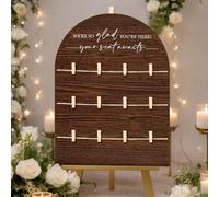 Yerliker Wedding Seating Chart Board Display for Reception 24 x 18 Inch Wooden Rustic Find Your Seat Chart Wedding Sign Farmhouse Party Signs for Ceremony and Reception Display Decor(Classic,Wood)