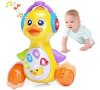 Yerloa Duck Toy for 1 Year Old, Dancing Musical Duck with Light and Sound, Crawling Moving Walking Singing Baby Toy 6-12-18 Month Girls Boys, Interactive First Birthday Gifts for Toddlers Kids Present