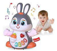 Yerloa Easter Bunny Toys for Babies 6-12 Months, Crawling Bunny Interactive Tummy Time Toy with Music and Light, 1st Easter Gifts for 1 Year Old Girls Boys, Easter Basket Stuffers for Babies