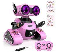 Yerloa Robot Toy for Kids Girls Boys,Rechargeable Smart Remote Control Robot Toys with Sticker,Dancing Walking & Music Childrens RC Robot Toys for 3 4 5 6 7 8 Year Old Girls Boys Birthday Gifts(Pink)