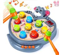Yerloa Whack Game Toys for 3 4 5 Years old Boys, Hammering Pounding Toy with Spray Gift for Toddlers 3-7 Years, Interactive Educational Toy with 5 Game Modes & 9 Music Birthday for Kids Girls