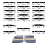 Yermivie 4 Pieces Bed Sheet Organizer Bands, Sheet Organizers and Storage Label Bands, Sheet Label for Bedding, Sheets Organizer for Closet,Sheet Keepers Linen Labels Bedding Bands