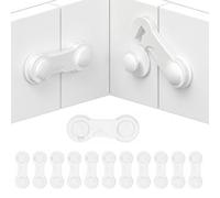 Yerozhui 12 Pack Cupboard Locks Strong Adhesive Child Locks for Kitchen Cupboards, Drawers, Fridges and Wardrobes No Drill Easy Installation Durable and Environmentally Friendly Materials White