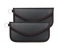 Yerozhui 2 Pack Faraday Pouch Car Key Pouch for Keyless Entry Fobs, RFID Anti-Theft Signal Blocking, Premium Carbon Fibre Fabric Faraday Bag for Car Keys, Secure Keyless Entry Protection