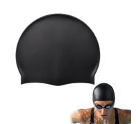 Yerozhui Swimming Cap, Silicone Swim Cap for Men and Women, Comfortable & Durable Design, 50g Black Lightweight Swimming Hat, Stretchy Easy to Wear, Suitable for Swimming Lessons and Outdoor Swimming