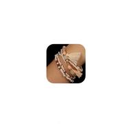 YERTTER 6pcs Boho Multi-Strand Beaded Tassel Bracelet Set Vintage Ethnic Strand Stretch Bangle Bracelet for Women, 7.5 inches, beads, no gemstone