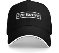 YERTYIJH Classic Baseball Cap Live Forever (The Original & Best!) - Oasis Band Tribute [Granite Grey] - Made in The 90s Gift