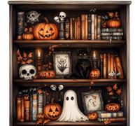 YERUOUIU Halloween Stamping Cross Stitch Kit,Ghost Counting Cross Stitch Kit for Adult Beginners, Full Line DIY Stitching Kit for Home Decor Patterns 14x14 inches