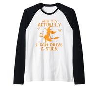 Yes Actually I Can Drive A Stick Halloween Costume Raglan Baseball Tee