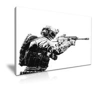 YES ART Army Sniper Soldier Canvas Wall Art Picture for Home Decoration (46cm X 31cm)