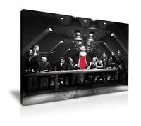YES ART Battlestar Galactica Last Supper Picture Stretched Canvas Print - For Battlestar Galactica Movie TV Fans Moren Home Hotel Office Decoration (S: 45cm x 30 cm)